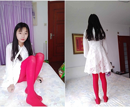 蓓蓓6之白裙子红丝