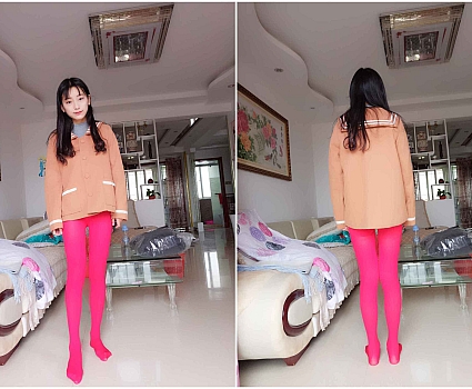 蓓蓓5之居家厚红丝连裤