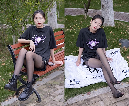 [袜啵啵]221期 小甜豆-马丁靴、黑丝