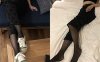 品尝刚刚毕业的女大学生职业裤里丝装的黑丝脚